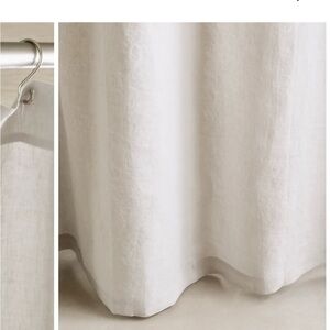 Quince NWT Elegant White Linen shower curtain